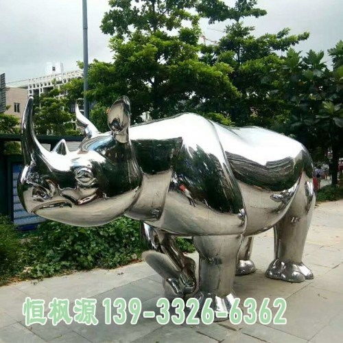 不锈钢犀牛雕塑 商场不锈钢雕塑犀牛价格
